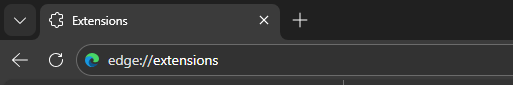 Page edge://extensions